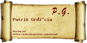 Patrik Grácia névjegykártya